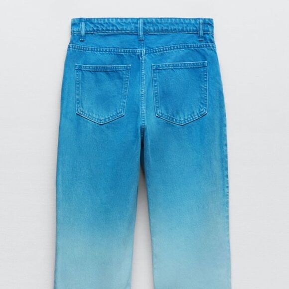Zara Straight Leg Two Tone Jeans New - Picture 2 of 4
